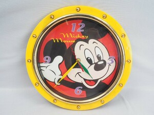 1N240501　mickey mouse Disney DM-2000 掛時計 レトロ アンティーク 直径約30㎝ ジャンク