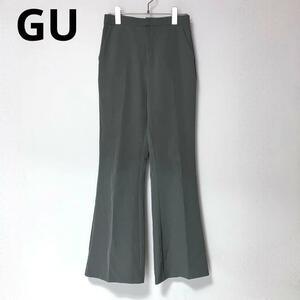 ks90 GU カジュアルパンツ ストレッチフレア くすみカラー モード カーキ