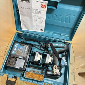 Ω綺麗！【makita マキタ 充電式インパクトドライバ 10.8V 1.5Ah バッテリー2個セット DF031DSHX 充電器 説明書 付き】NA02122