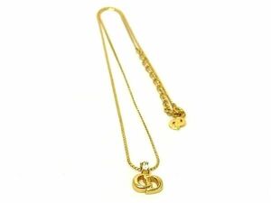 1円 ■美品■ ChristianDior クリスチャンディオール ヴィンテージ クリスタル ネックレス ペンダント アクセサリー ゴールド系 FD0812