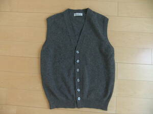 MADE IN SCOTLAND LYLE & SCOTT 100% PURE CASHMERE VEST GREY スコットランド製 カシミア カーディガン ベスト グレー サイズ38