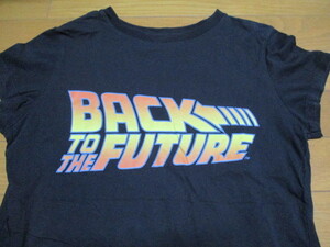 バックトゥザフューチャー　Tシャツ　Mサイズ　黒　ロゴ　映画　BTTF　デロリアン　デカロゴ