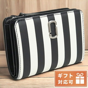 マーク・ジェイコブス 二折財布小銭入付き レディース MARC JACOBS レザー ベトナム 2P3SMP027S01 BLACK-WHITE ブラック ホワイト系 財布