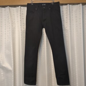 ☆USED美品☆　ARMANI JEANS　アルマーニジーンズ　スリムフィット　COMFORTFABRIC　M　墨黒　ブラック