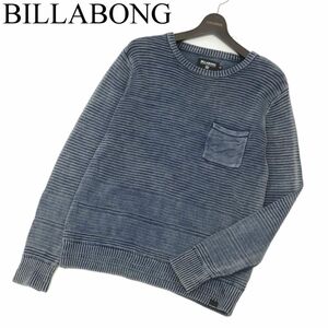 BILLABONG ビラボン 通年 インディゴ★ コットン ニット ポケット セーター Sz.M　メンズ　C4T00153_1#L