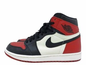 ナイキ エアジョーダン1 レトロ ハイ OG 25.5cm ブレッドトゥ 555088-610 NIKE AIR JORDAN 1 RETRO HIGH OG 箱付き 中古品[C151U242]