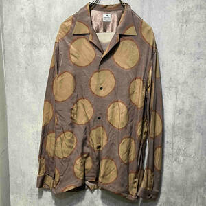 19ss Sasquatchfabrix. SUN DOTS open color shirt オープンカラーシャツ サイズM ブラウン 起毛感有 サスクワァッチファブリックス