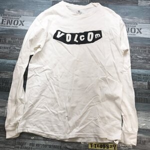 VOLCOM ボルコム メンズ ビッグロゴプリント コットン ロンT M 白