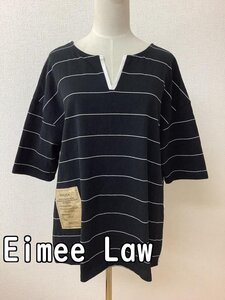 Eimee Law エイミーロウ 黒に白細ボーダー カットソー サイズ38