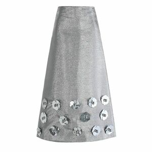 XLサイズ スカート シルバー スパンコール フェミニン [0010]