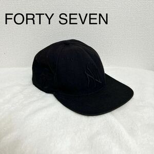 FORTY SEVEN フォーティーセブン キャップ 黒 ブラック 帽子 THR-113