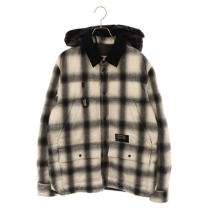 MONCLER モンクレール 21AW Frgmt Hiroshi Fujiwara MORANY チェック ダウン ジャケット ホワイト/ブラック G2009U1A00006 595D6