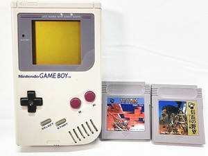 任天堂　ゲームボーイ　Nintendo GAME BOY　カセット付　信長の野望/テトリス　※本体不動　箱なし　レトロ　ビンテージ　1円スタート★S