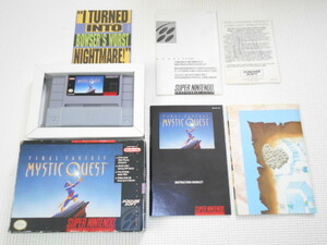 SFC★FINAL FANTASY MYSTIC QUEST SNES 海外版(国内本体動作不可) マップ付 端子清掃済み★箱付・説明書付・ソフト付