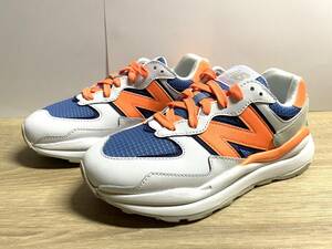 未使用 23.5cm B ニューバランス W5740SD ホワイト/オレンジ new balance