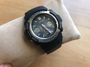 AK450 良好 電波ソーラー CASIO カシオ G-SHOCK 5230 AWG-M100 ブラック TOUGH SOLAR MULTI BAND 6 純正ベルト アナデジ メンズ 腕時計