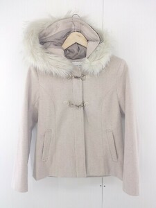 ◇ ◎ GLACIER グラシア 2WAY フェイクファー 長袖 ダッフルコート サイズ M ベージュ レディース P