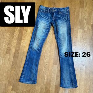 【SLY】美脚 足長効果 デニム スリムフィット ローライズ 26