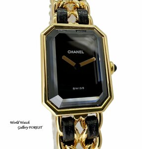 【シャネル CHANEL☆プルミエール XL】H0001 中古 レディース腕時計 クオーツ Gold Plate × レザー☆外装仕上げ済み☆