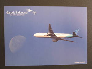 ガルーダ・インドネシア航空■Garuda Indonesia■B777-300■月■Charlie FURUSHO■スカイチーム■エアライン発行絵葉書