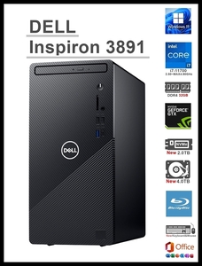 ★DELL Inspiron3891/i7-11700 8コア/RAM 32GB/新品 NVMe SSD 2TB/新品 HDD 4TB/GTX1650 4GB/Wi-Fi6/Blu-ray/USB3.2/Office2021/Win11Pro★