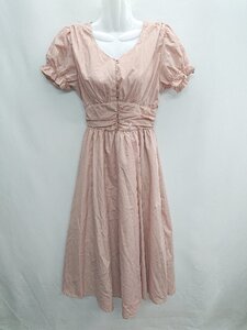 ◇ ⊂ tocco closet 半袖 ロング丈 ワンピース サイズM ピンクベージュ系 レディース E