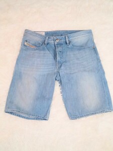 ディーゼル DIESEL ジーンズ デニム ショート ハーフ 30サイズ WAIKEE-SHORT 0825Z 青 ブルー 中古美品 ヴィンテージ感