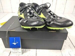 【8yt176】陸上競技用スパイクシューズ MIZUNO ミズノ U1GA210052 クロノインクス 9 ブラック×グリーン サイズ：27.0㎝ 美品◆X42