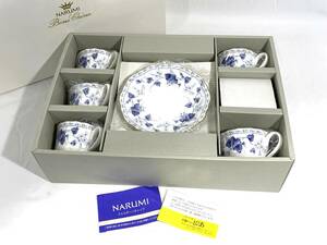 ■1円 未使用品 NARUMI ナルミ Bone China ボーンチャイナ カップ＆ソーサー 5客セット 洋食器 割れ欠けなし 箱入り 