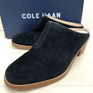 新 棚上 19 ◎ COLE HAAN コールハーン 靴 シューズ サンダル ミュール スエード カジュアル ブラック レディース6