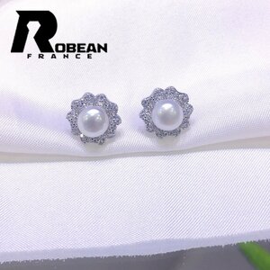 逸品 EU製 定価5万円★ROBEAN・淡水真珠・ピアス★天然パール パワーストーン s925 アコヤ真珠 本真珠 綺麗 オシャレ 6-6.5mm E860617