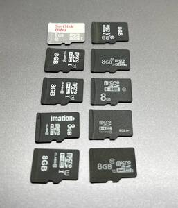 中古　microSDカード　8GB　10枚セット　フォーマット済