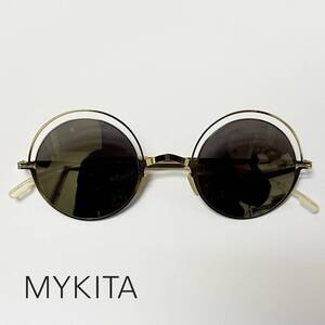 ドイツ製 MYKITA 円形サングラス 純正新品 DECADES BUENO 013 GLOSSY GOLD マイキータ｜付属品完備 / メガネ