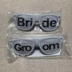 Groom & Bride ウェディングサングラス　白黒　前撮りフォトプロップス