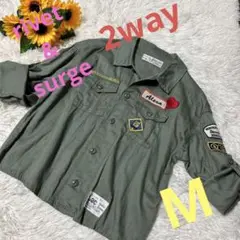 rivet & surge リベットアンドサージ　2way ワッペンシャツ　M