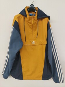 11519　adidas アディダス デザインハーフ ジッププルオーバー パーカー サイズM 古着 USED品