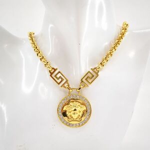 ヴェルサーチ　ネックレス　メデューサグレカ　約44cm　ゴールド　メッキ　箱付　ユニセックス　VERSACE　◆3111/藤枝インター店