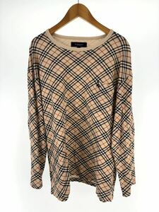 バーバリーロンドン Burberry LONDON 長袖 カットソー ロンTシャツ L- ベージュ ノバチェック柄 ポケット 西川産業