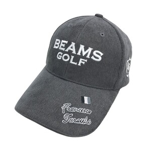 【1円】BEAMS GOLF ビームスゴルフ キャップ ロゴ グレー系 57-59㎝ [240101333808]