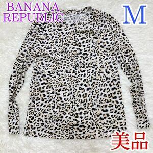 美品　バナナ　リパブリック　BANANA REPUBLIC　シャツ　M　ヒョウ柄