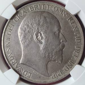 【動画あり】1902 イギリス クラウン銀貨 エドワード７世 マットプルーフ NGC PF62 MATTE