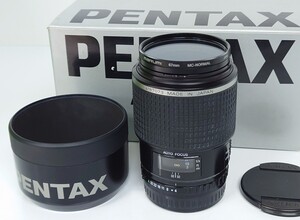 【K831-4】美品 PENTAX カメラ レンズ SMC PENTAX-FA 645 MACRO 1:4 120mm 付き カメレンズフード 箱 付き 中判カメラ 完動品