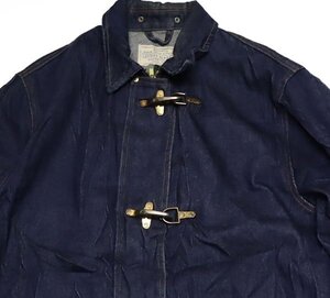 DJ47ラルフローレンRALPH LAURENアメリカ古着デニムジャケットMファイヤーマンジャケットCOATコート濃紺オールド＆レトロスタイル