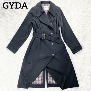 【GYDA】コットン トレンチコート [フリーサイズ] ライナー・ベルト付 ブラック　レディース スプリングコート