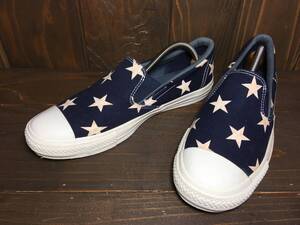 ★CONVERSE コンバース ALL STAR オールスター Slip-ON スリッポン ネイビー 紺 星柄 27.0cm Used 検 ワンスター チャック テイラー