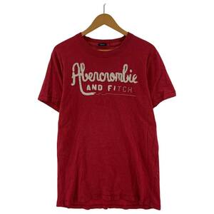 ゆうパケットOK Abercrombie&Fitch アバークロンビーアンドフィッチ ダメージ 半袖Ｔシャツ sizeM/レッド