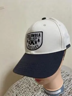 Columbia 帽子 ホワイト/ネイビー　古着