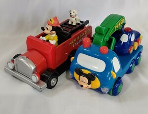 レトロ ディズニー ミッキー 消防車 ショベルカー