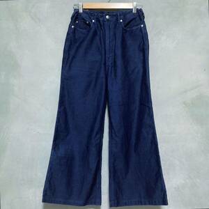 45R フォーティーファイブアール Marin flare pants 濃紺 藍染め ウエストゴム 5P ワイド フレア コットン パンツ インディゴ レディース