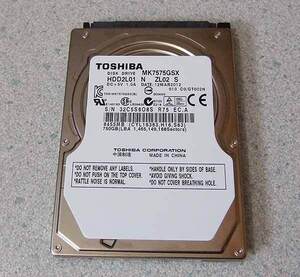 内蔵SATA 2.5インチHDD 東芝 MK7575GSX 750GB